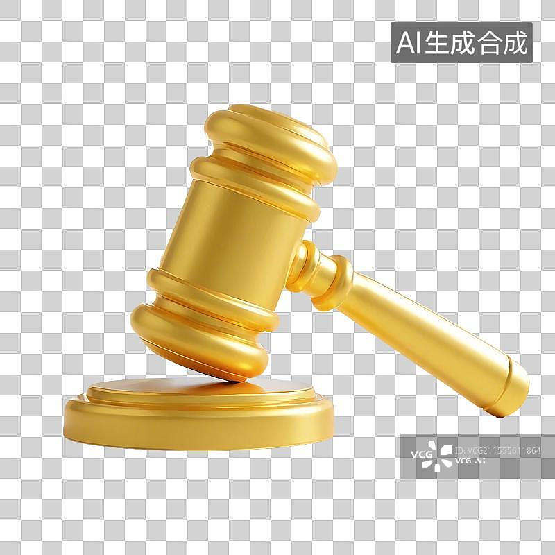【AI数字艺术】3D法律槌子元素图片素材