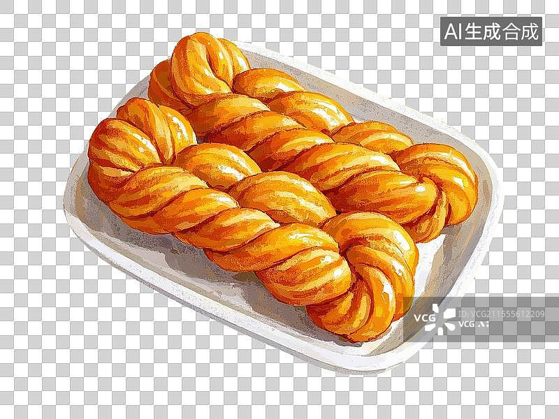 【AI数字艺术】麻花插画元素图片素材