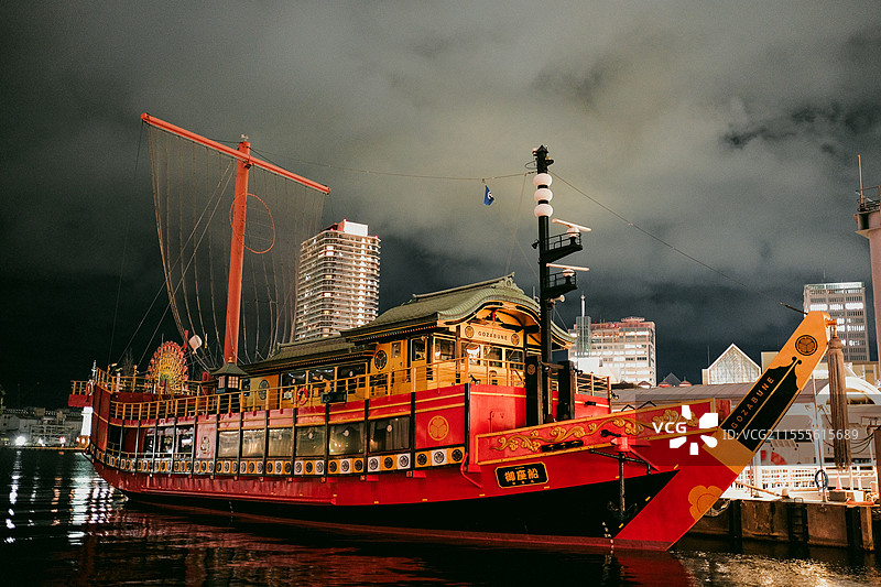 日本兵库县神户港夜景图片素材