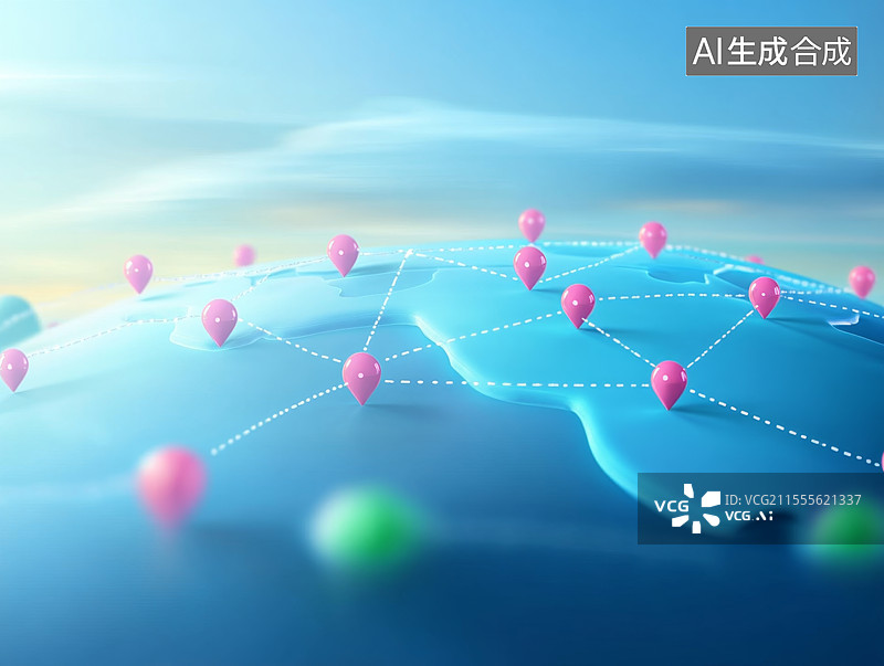 【AI数字艺术】全球旅行地标地图图片素材