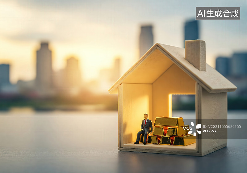 【AI数字艺术】房产男人财富梦想图片素材
