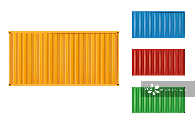 一组用于货物运输的ISO货柜图片素材