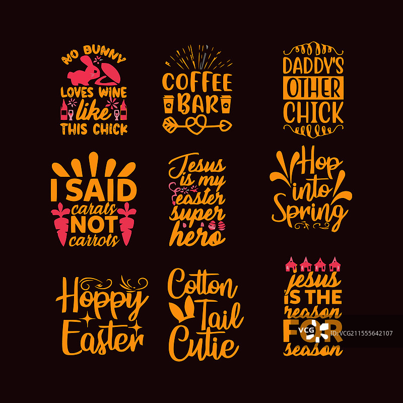 复活节星期五T恤设计套件图片素材