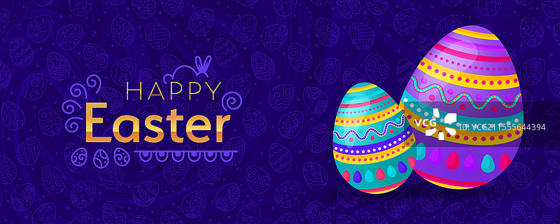 一个充满色彩的复活节节日背景图片素材