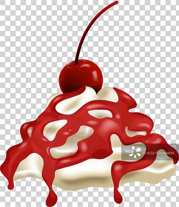 一颗淋上酱汁的樱桃图片素材