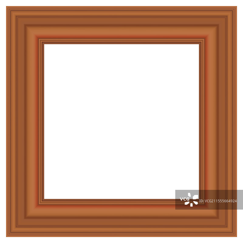 方形金色复古木框，适合您的图片素材