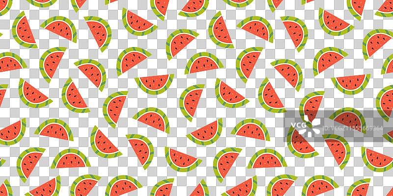 无缝的平面西瓜图案图片素材