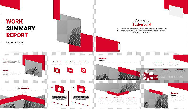 红色现代商务工作报告幻灯片演示图片素材