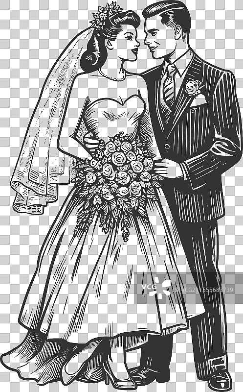 新郎新娘雕刻图片素材