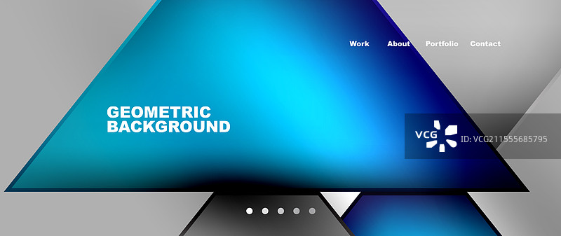 灰色背景上的电蓝色三角形与天蓝色字体图片素材