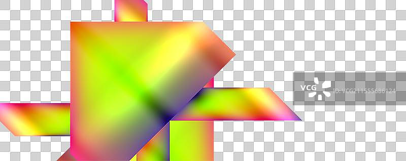 在绿色背景上充满活力的创意艺术与色彩斑斓的元素图片素材