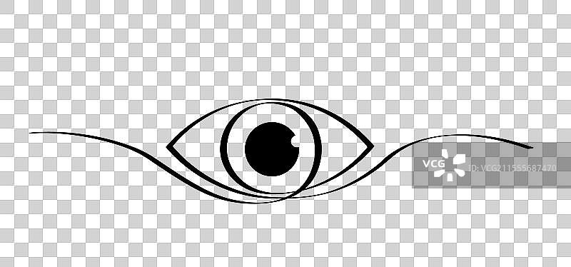 开放的人眼线条标志图片素材