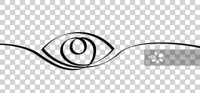 开放的人眼线条标志图片素材