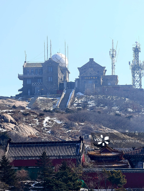 泰山观日峰气象台图片素材