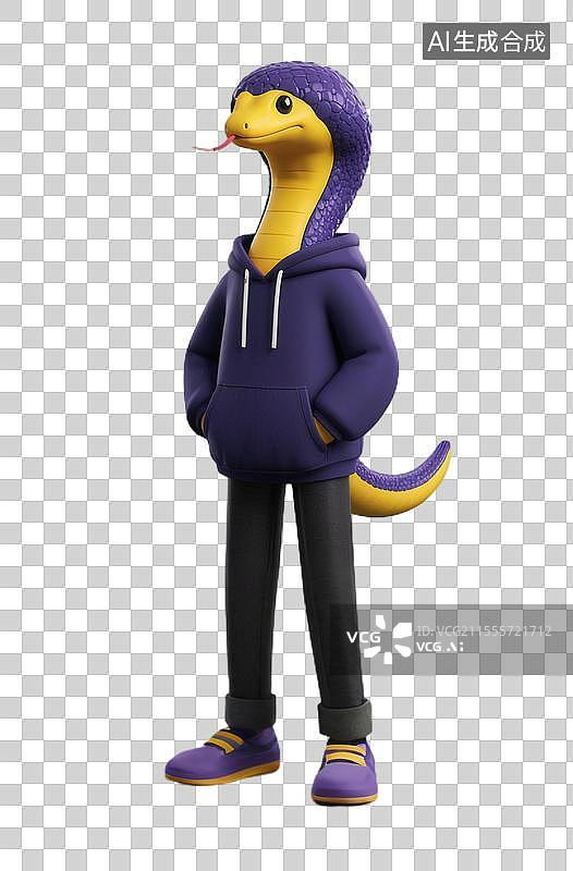 【AI数字艺术】蛇头卫衣人图片素材