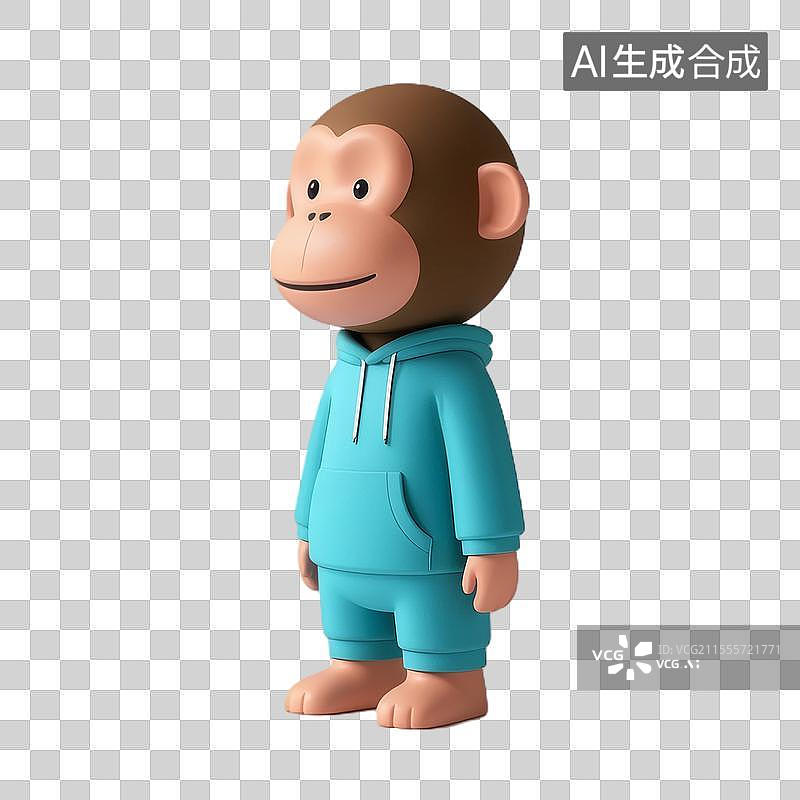 【AI数字艺术】猴头卫衣人图片素材