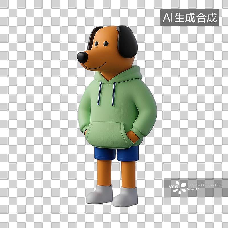 【AI数字艺术】狗头卫衣人图片素材