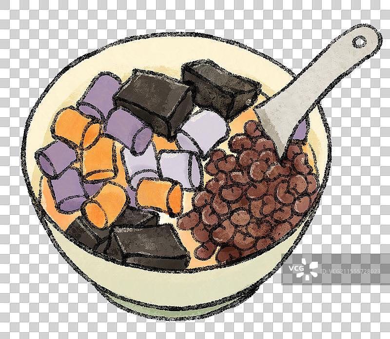台湾美食国风插画-芋圆图片素材
