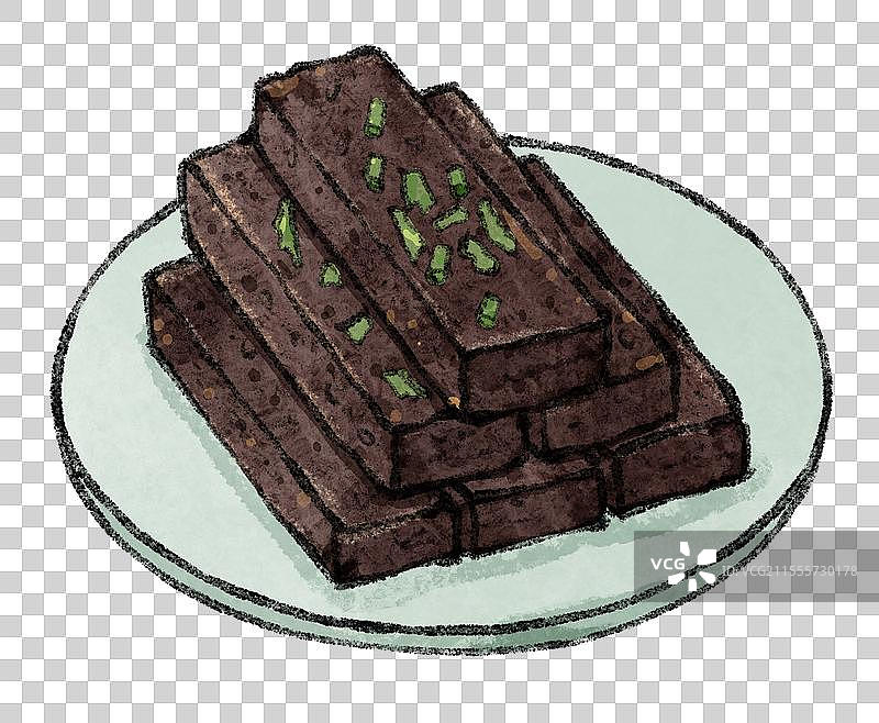 台湾美食国风插画-猪血糕图片素材