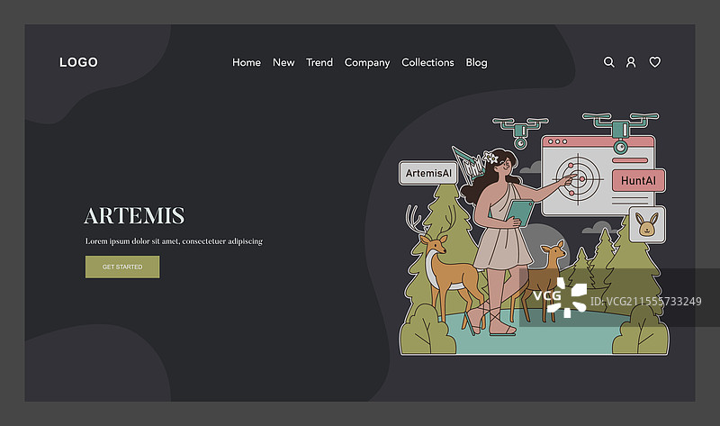 奥林匹克神祇的协同人工智能平面设计图片素材