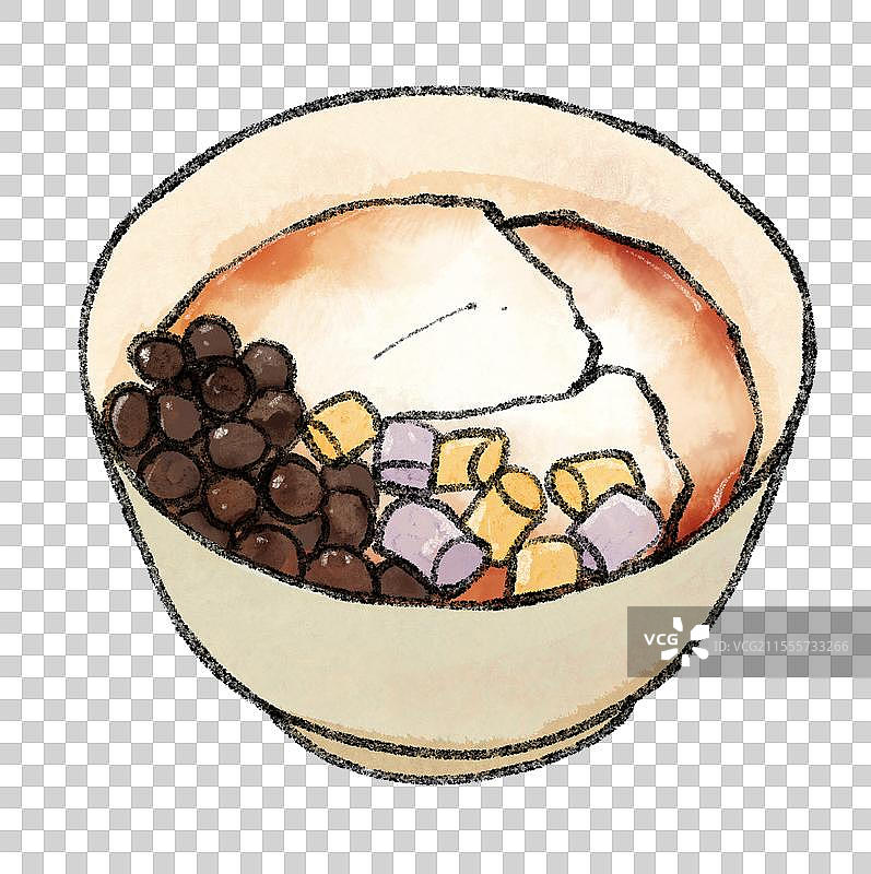 台湾美食国风插画-豆花图片素材