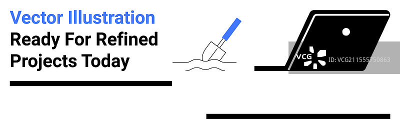 数字工作空间，配有写作工具和笔记本电脑图片素材