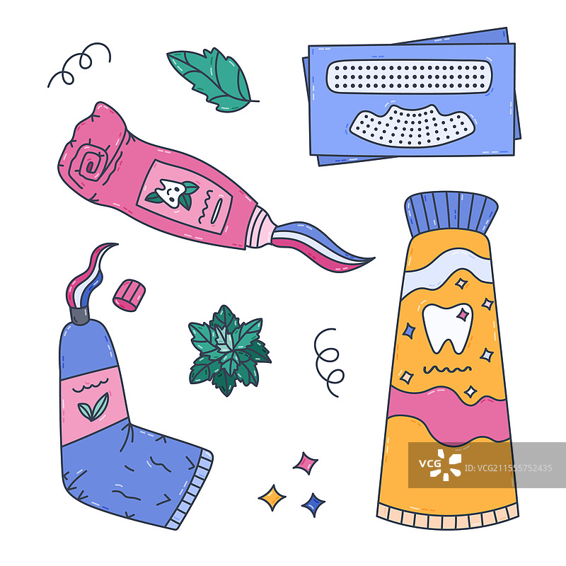 可爱的多彩涂鸦集合图片素材