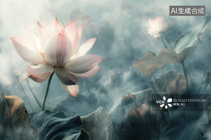 【AI数字艺术】漂亮唯美的荷花图片素材