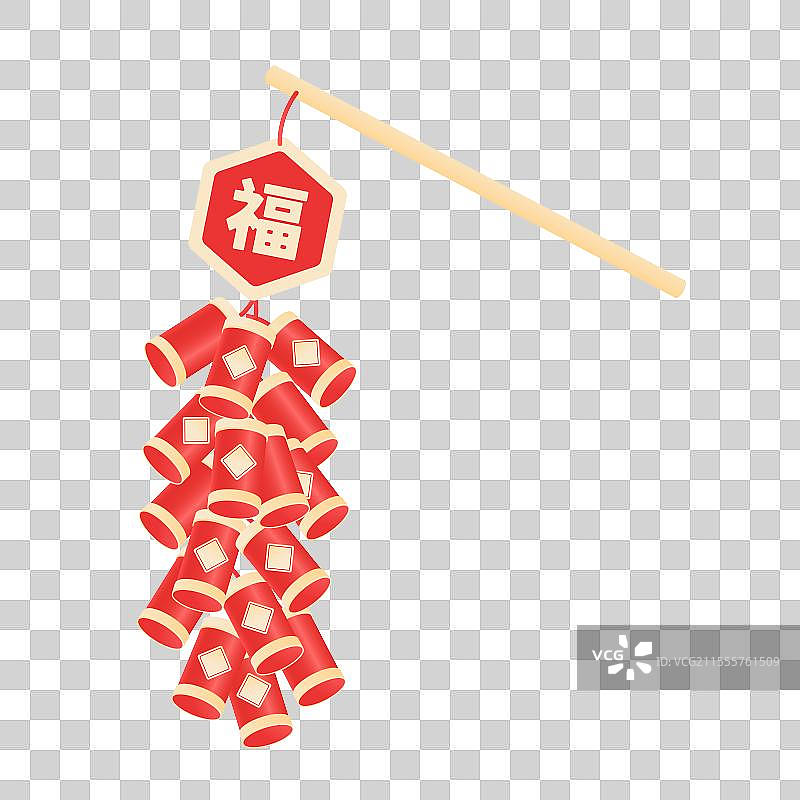 春节年俗鞭炮免抠元素图片素材