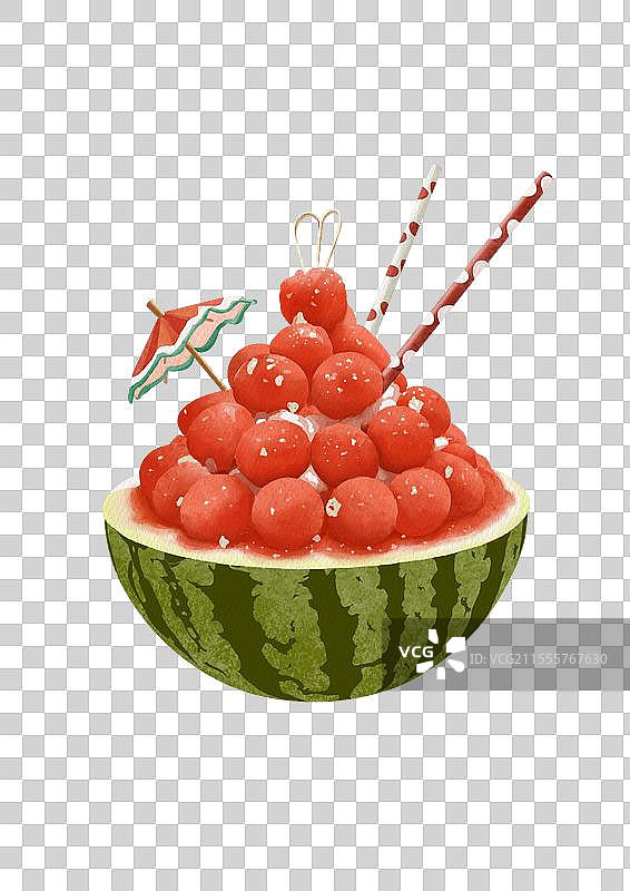 夏日甜心西瓜碗图片素材