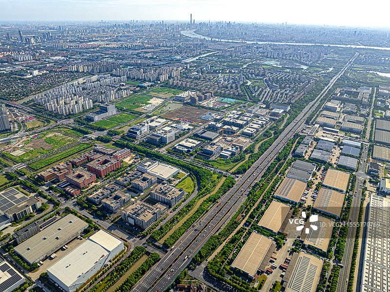 申江路五洲大道 新发展沃尔沃研发楼 外高桥国际智能制造服务产业园 万国数据 上海浦东自贸区新质生产力图片素材