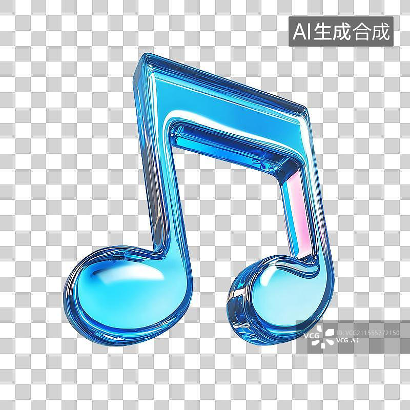 【AI数字艺术】音乐音符与霓虹灯光效果3D渲染免扣元素图片素材