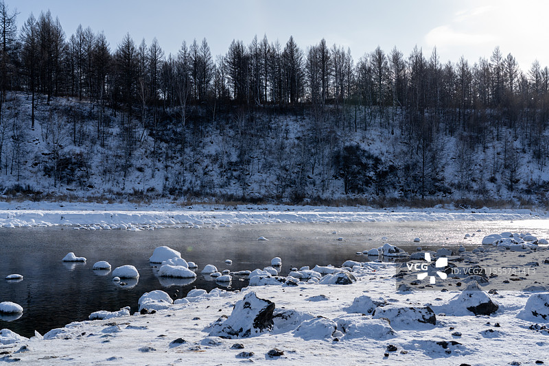 阿尔山不冻河图片素材