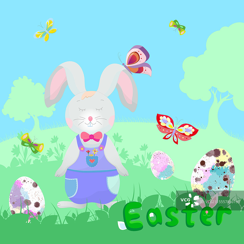 明亮的复活节兔子图片素材