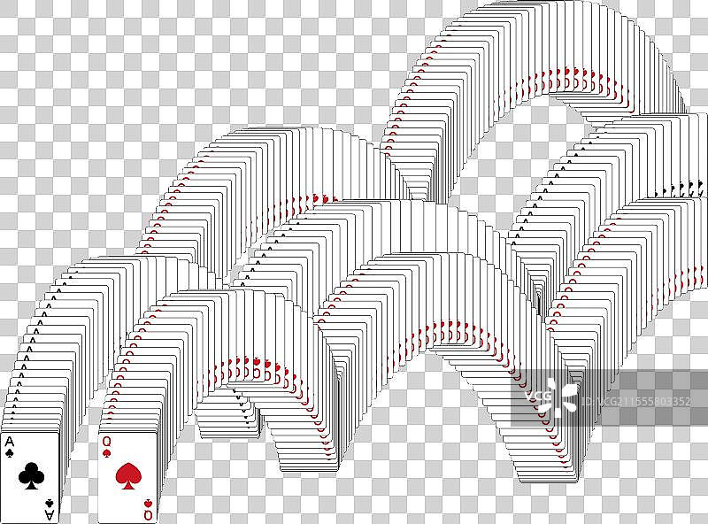 纸牌造型循环插画元素图片素材