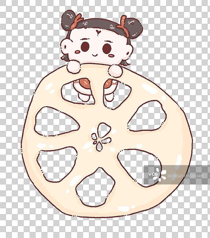 哪吒与莲藕片图片素材