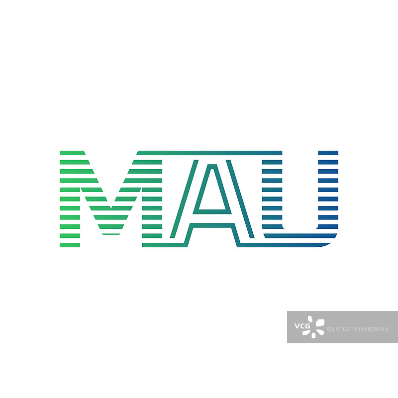 现代的MAU字母标志设计，极简风格图片素材