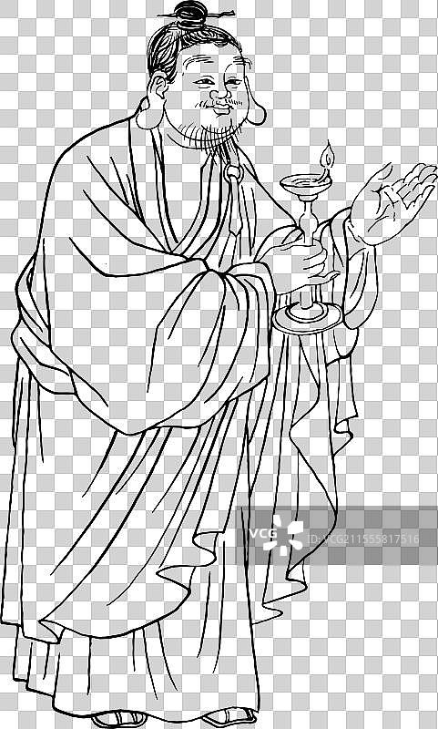 封神榜 燃灯道人 中国文化 神话 传统文化 插画 人物图片素材