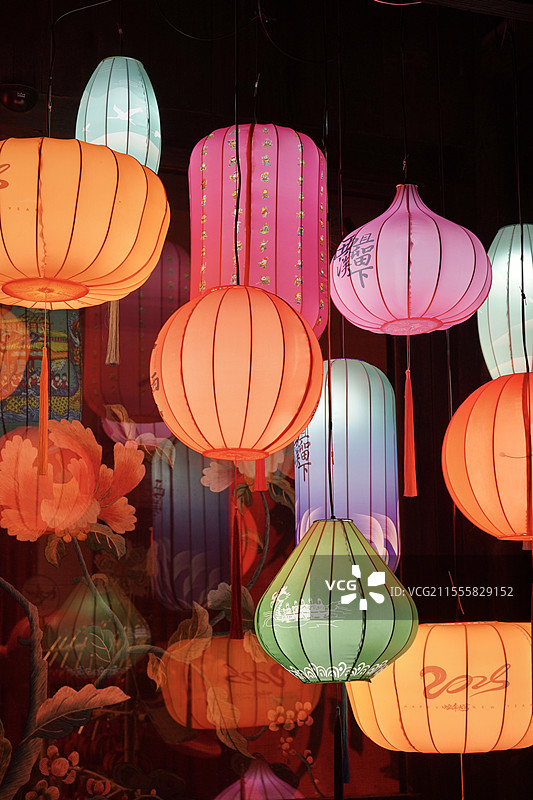 杭州西溪湿地花灯图片素材