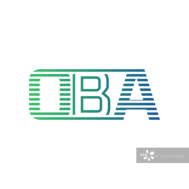 现代的 OBA 标志设计，字母 OBA，极简风格图片素材