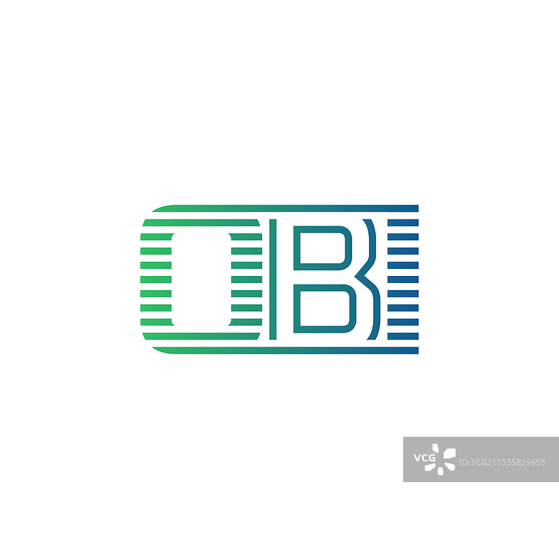 现代的 obi 标志设计，字母 obi 极简风格图片素材