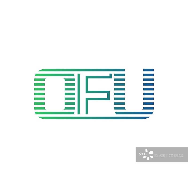 现代的OFU标志设计，字母OFU，极简风格图片素材