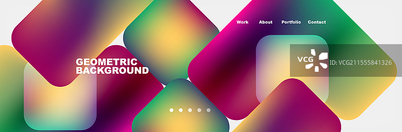 一个带有彩色方块的几何背景图片素材