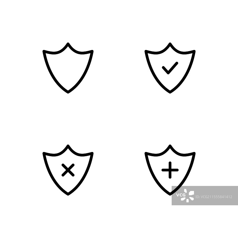 保护盾牌图标集图片素材