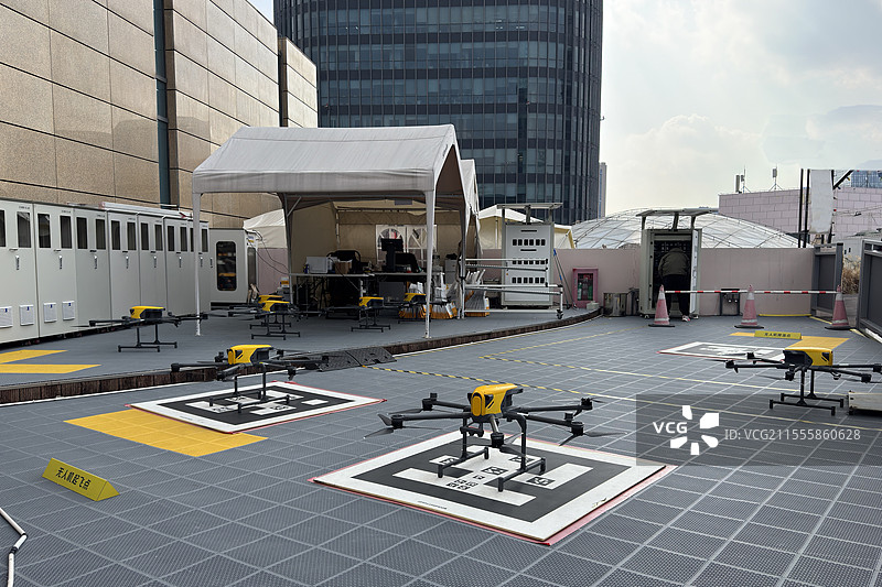 上海杨浦区无人机外卖配送停机坪图片素材