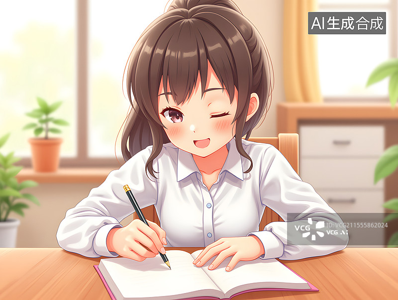 【AI数字艺术】学生冲刺高考的教育场景插画图片素材