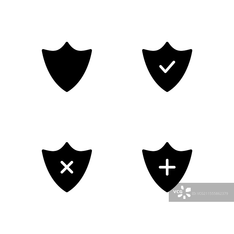 保护盾牌图标集图片素材