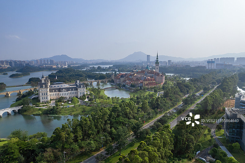 东莞松山湖航拍图片素材