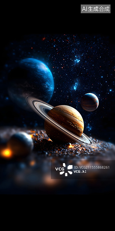 【AI数字艺术】世界航天日的宇宙星球插图图片素材
