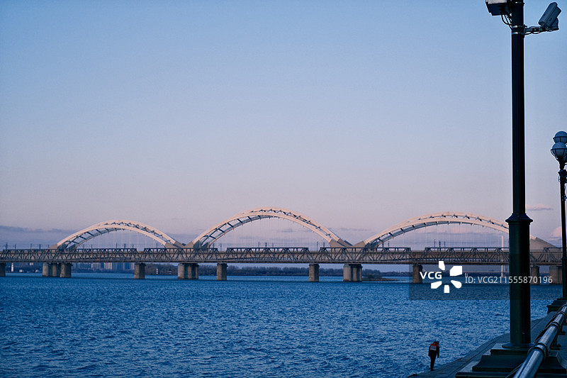 暮色-松花江大桥图片素材